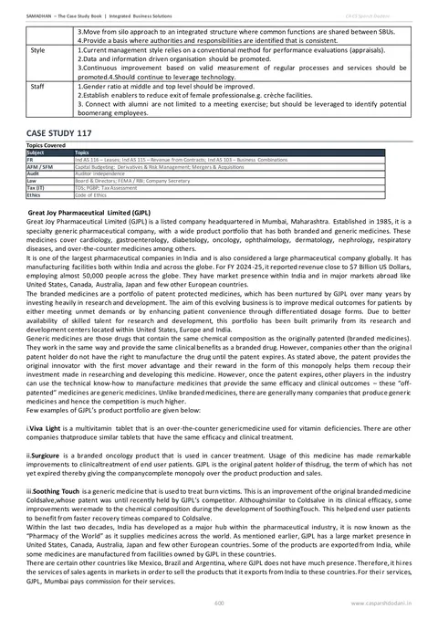 SAMADHAN sample page - case study 117 Great Joy Pharma with suggested answer